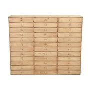 Meuble de métier à 36 tiroirs en bois brut