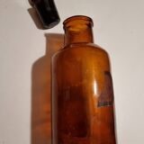 Flacon apothicaire en verre ambré Napoléon III
