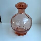Art deco pink glass decanter 40s