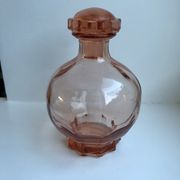 Art deco pink glass decanter 40s