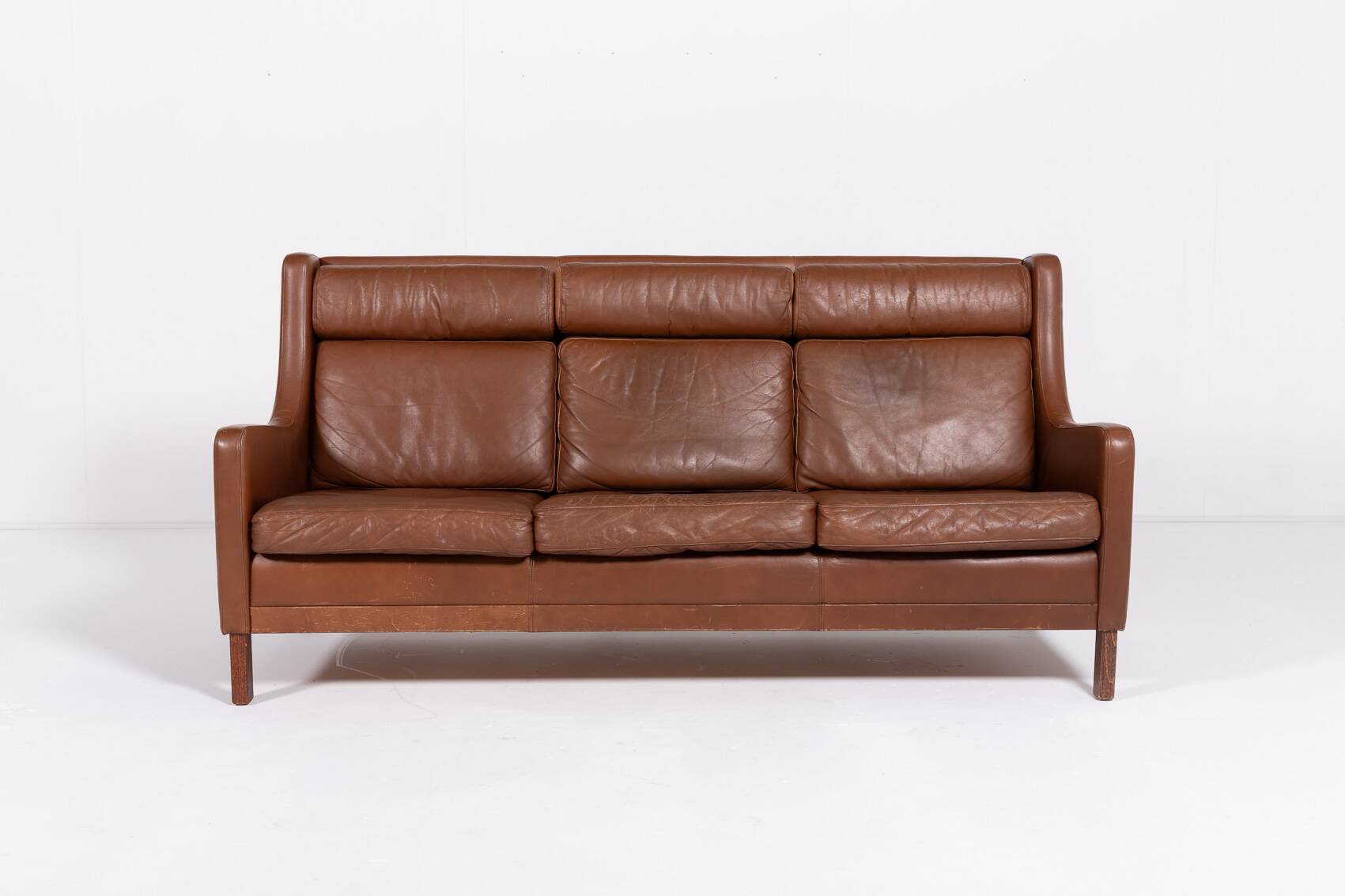 Canapé en cuir cognac danois moderne des années 1970