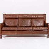 1970’s Danish Modern cognac leather sofa