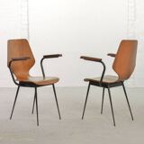 Auping Model Carelle Minimalistic Side / Dining Chairs Teak Wood 1950s
