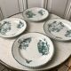 set of 4 flat plates Terre de Fer Saint-Amand model "Cartels" XIXth