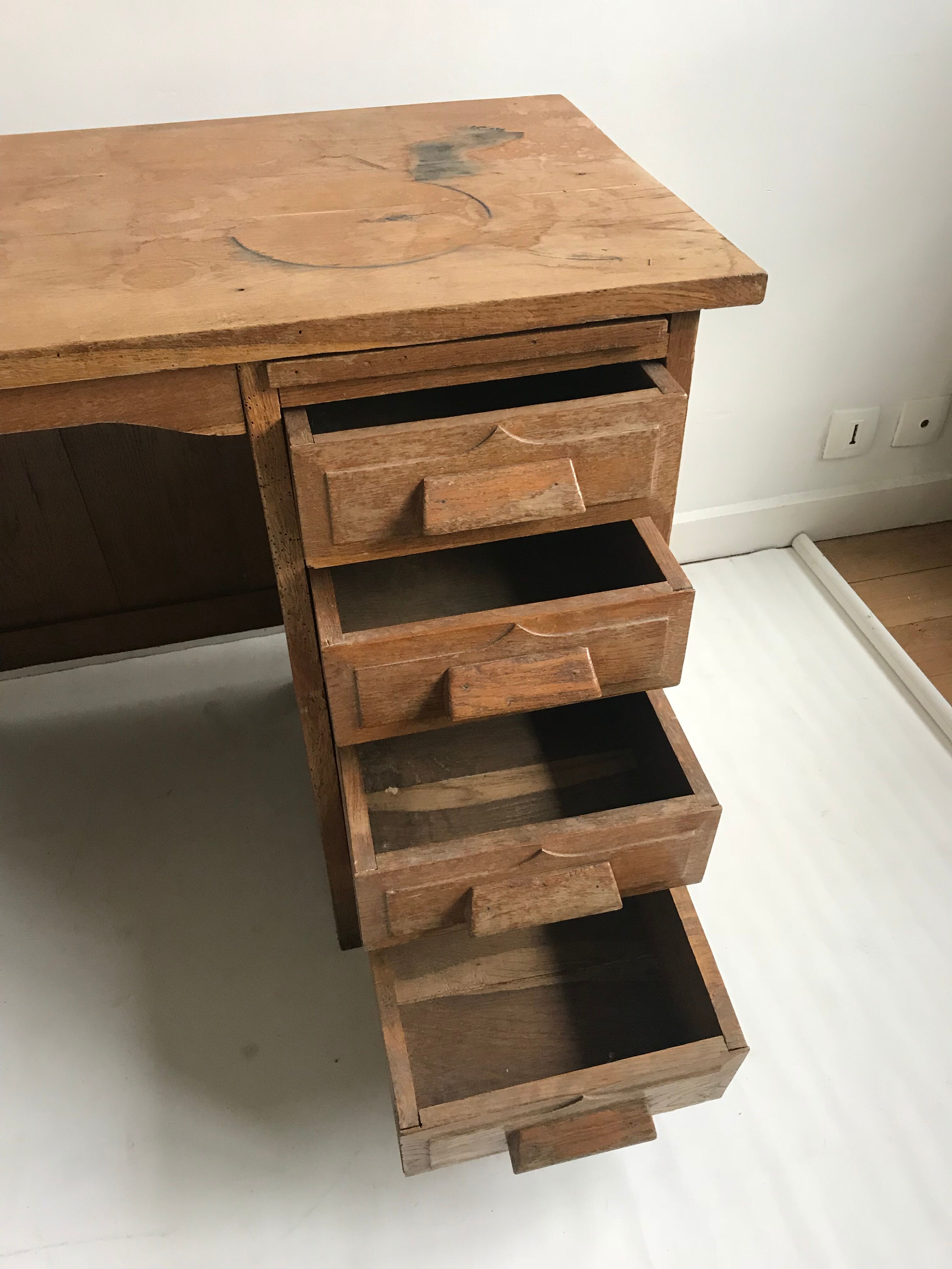 Accountant in solid wood desk