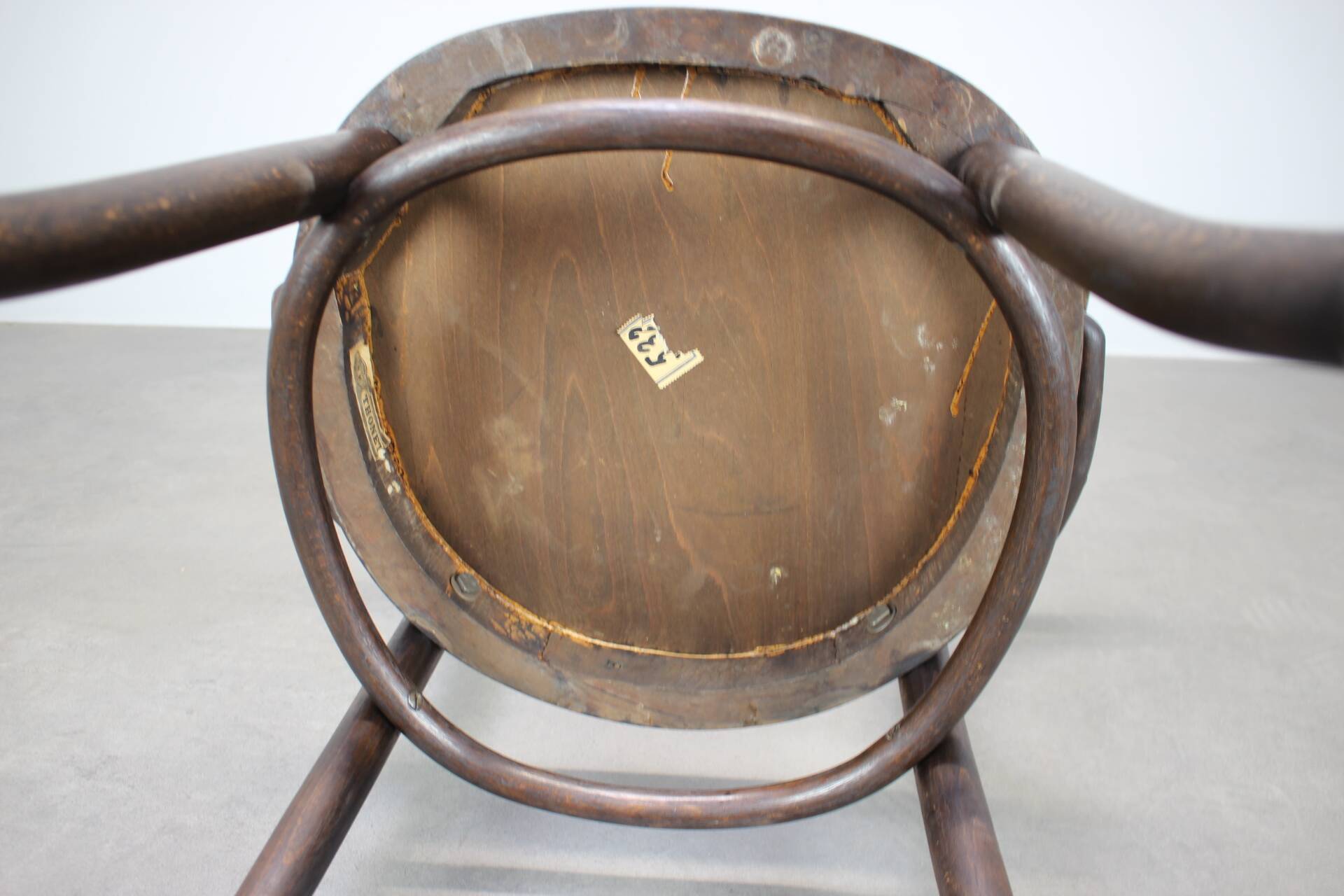 Vintage B3 armchair in bent wood, Czechoslovakia, 1920s