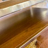 Coffee table in wood and chrome metal from the 70s