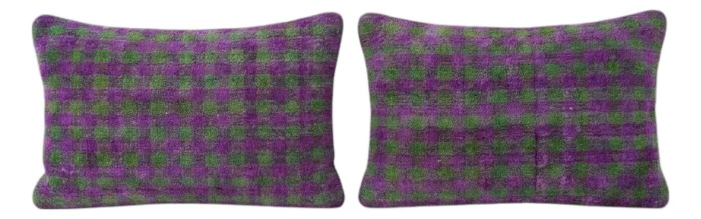 Set of 2 vintage kilim cushion covers 41x61 cm