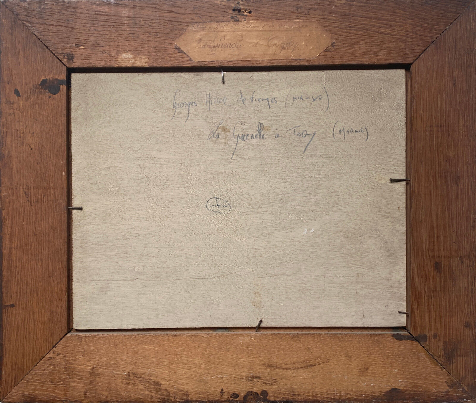 Painting "La Guenelle à Togny" (Marne) by Georges Hitier de Fismes (XIX-XX)