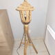 Lampadaire en rotin et bambou vintage
