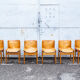 Beech and leather chairs by Ibisco Italia 1960