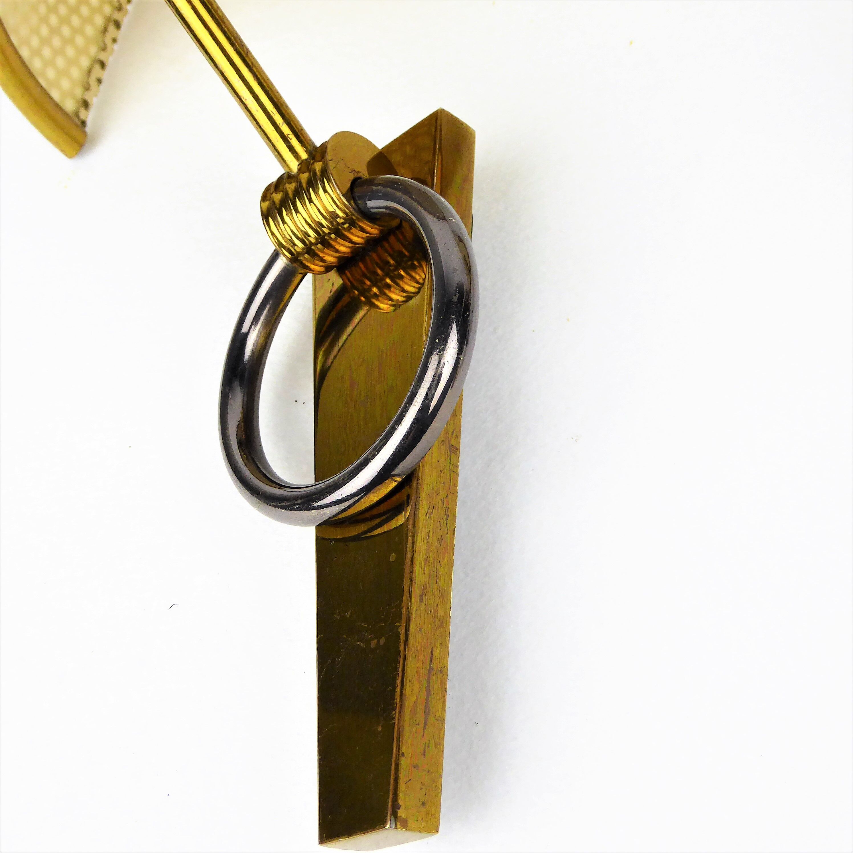 "Ring" sconces Lunel perforated metal, 1950