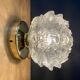 Vintage globe wall or ceiling light in molded glass in the shape of a flower