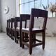 Set of 4 Savoyard pine folk art chairs from the 1950s.