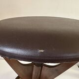 Vintage 60s tripod oak stool