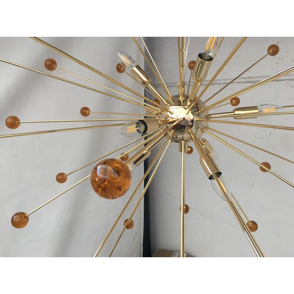 Amber “star” murano glass sputnik chandelier