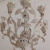 Wrought iron chandelier - Floral decor - Italy - 1950