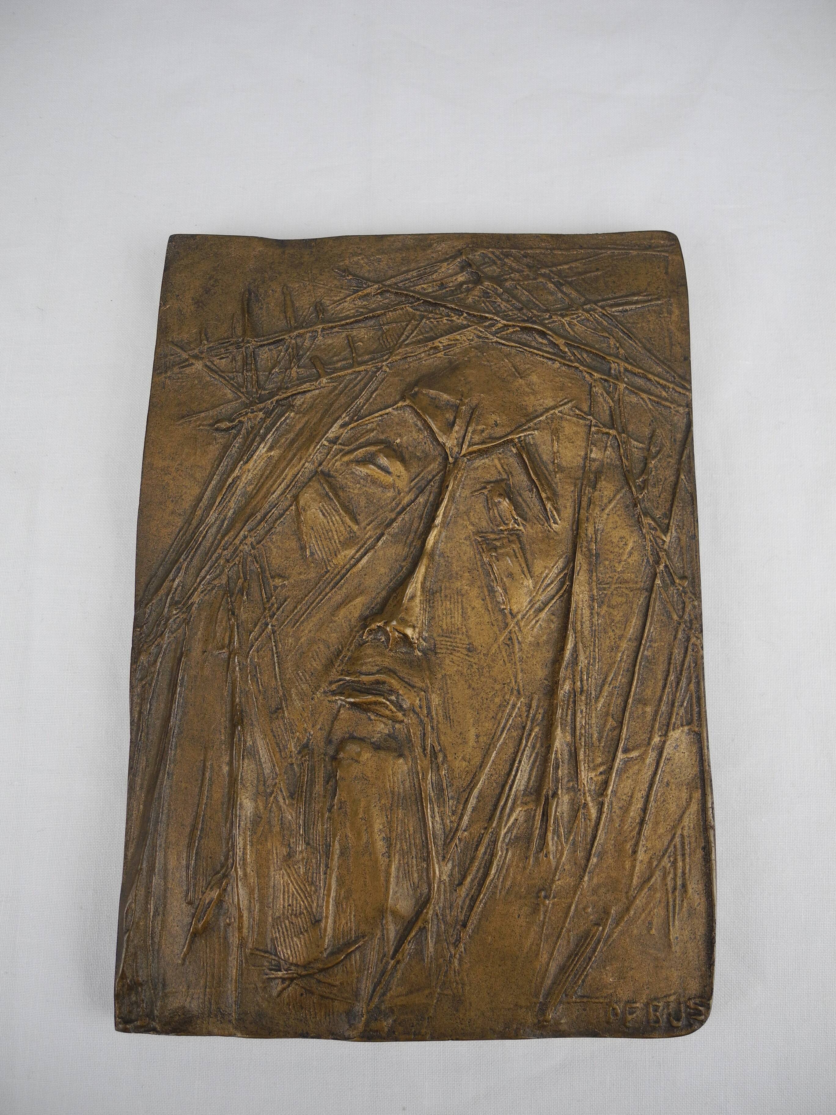 Plaque bronze christ debus 1967 n°24/120