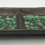 Ceramic presentation dish or bowl, artistic pottery with speckled effect