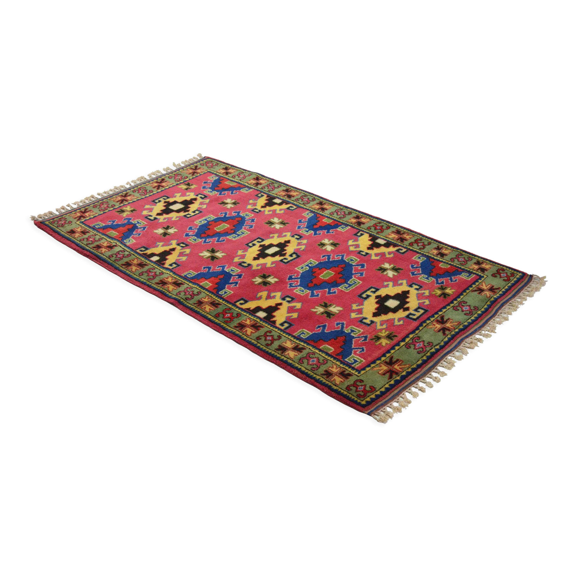 Anatolian handmade vintage rug 233 cm x 132 cm