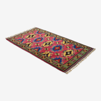 Anatolian handmade vintage rug 233 cm x 132 cm