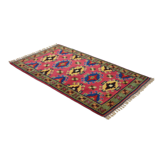 Anatolian handmade vintage rug 233 cm x 132 cm