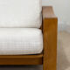 Pair of vintage armchairs in solid wood – new white fabric
