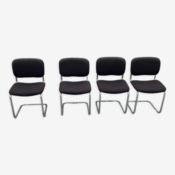 Set of 4 Breuer design fabric cesca chairs