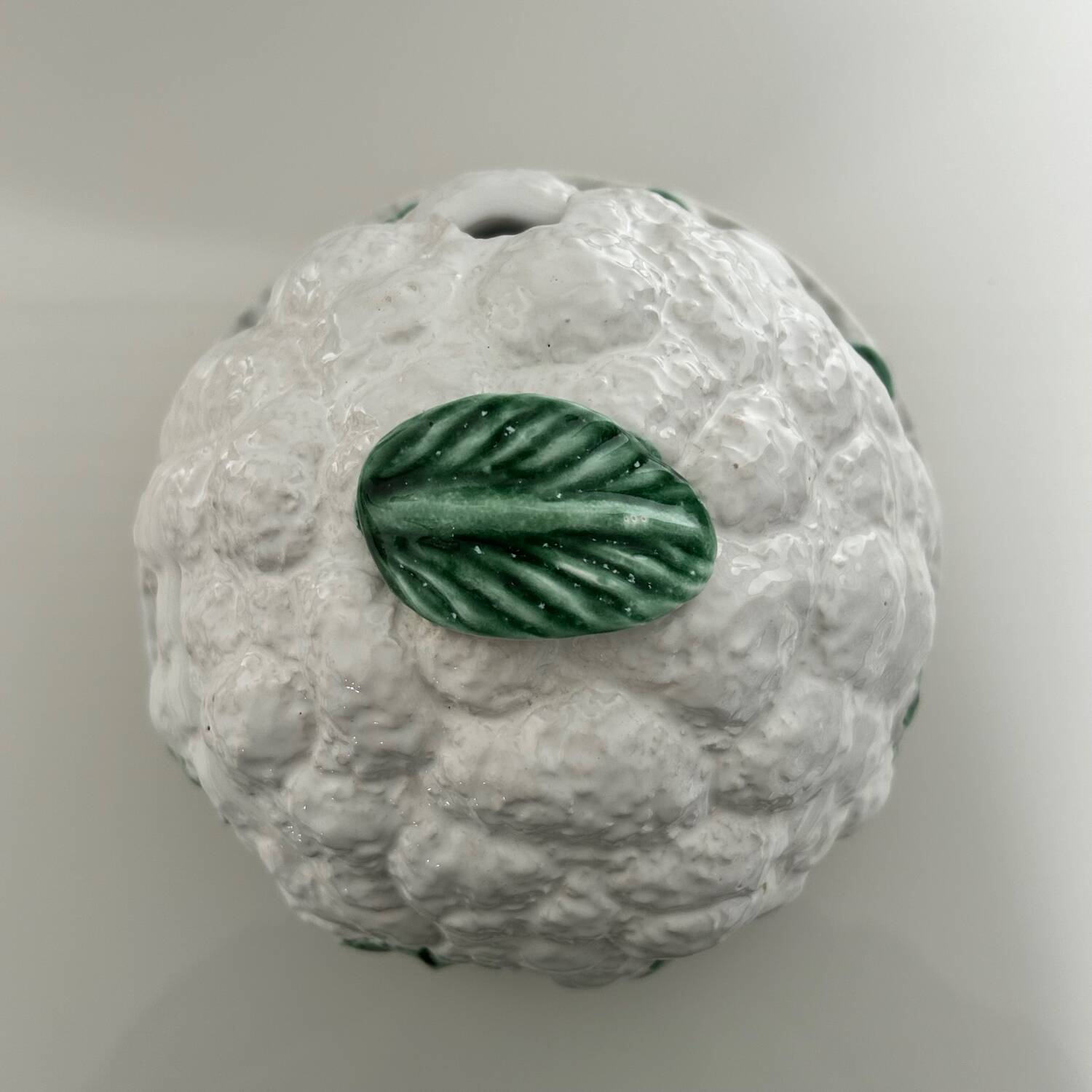 Cauliflower soup tureen in slipware