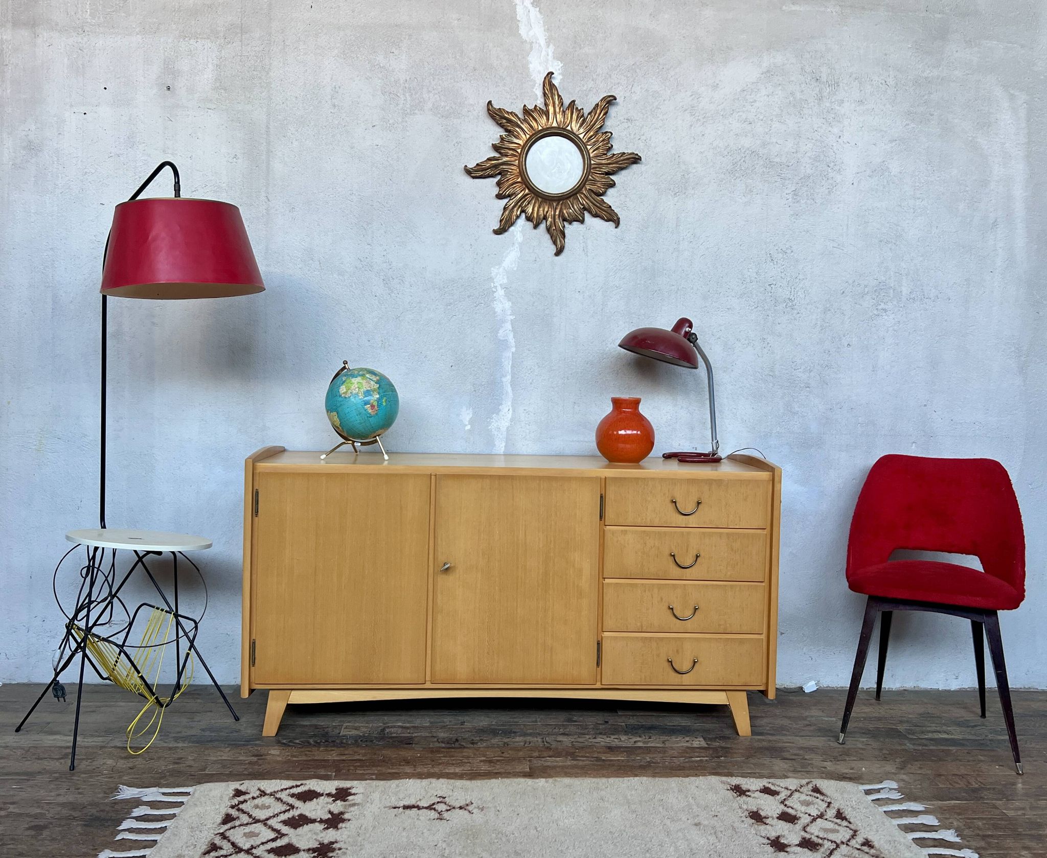 Enfilade vintage en frêne – style scandinave