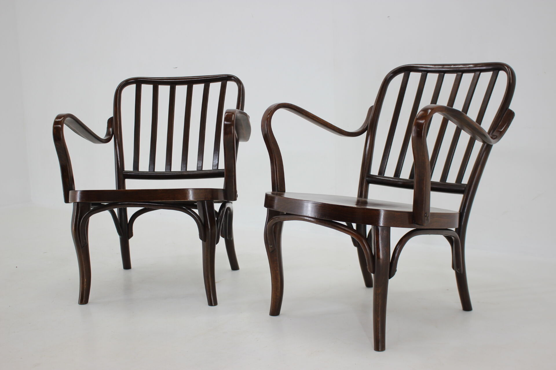 1950s Pair of Josef Frank Bentwood Armchairs no. 752 by Thon
