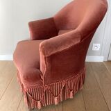 Pink velvet armchair