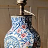 Antique lamp base in Gien earthenware