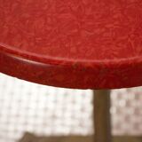 Table bistro bar round Formica red