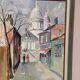Mid-Century Oil on Canvas “City Scene” by WB, Signed, Vintage & Framed 40×47cm