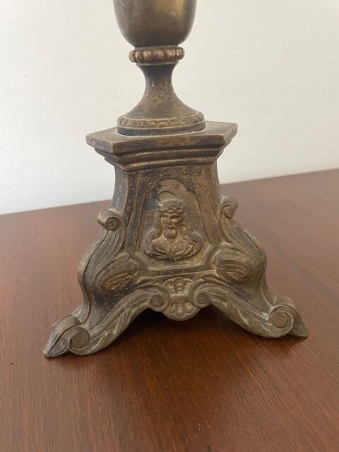 Lamp pique candle bronze silver nineteenth century