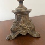 Lamp pique candle bronze silver nineteenth century