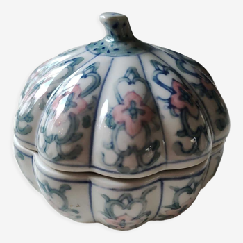 Sucrier vintage asiatique chinois motifs floraux & arabesques