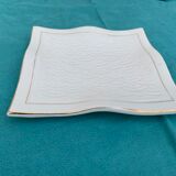 6 white glazed ceramic plates vague design and contemporary patterns