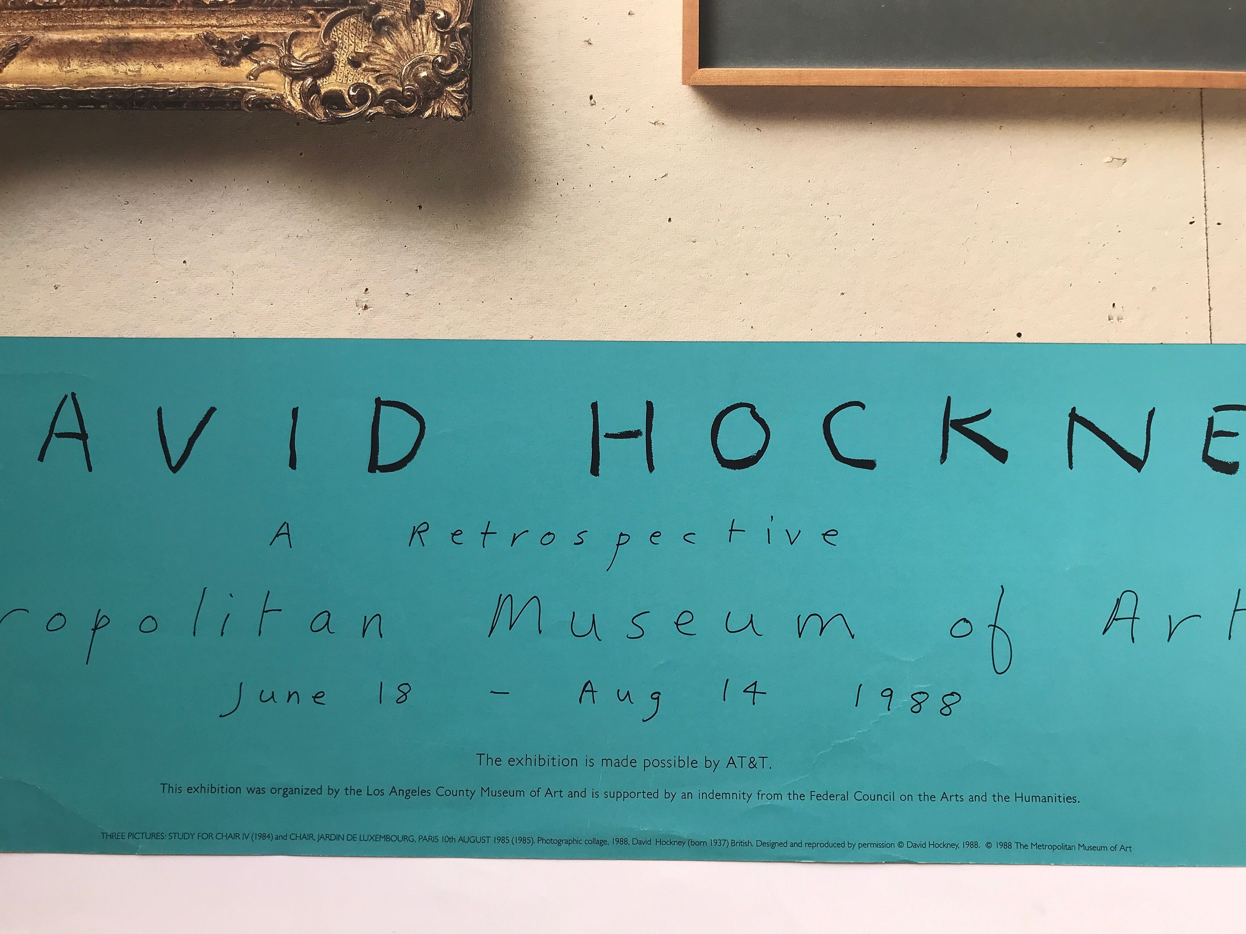 Exhibition poster by David HOCKNEY, The Metropolitan Museum of Art, 1988