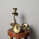 Pair of brass fish candlesticks, country decor