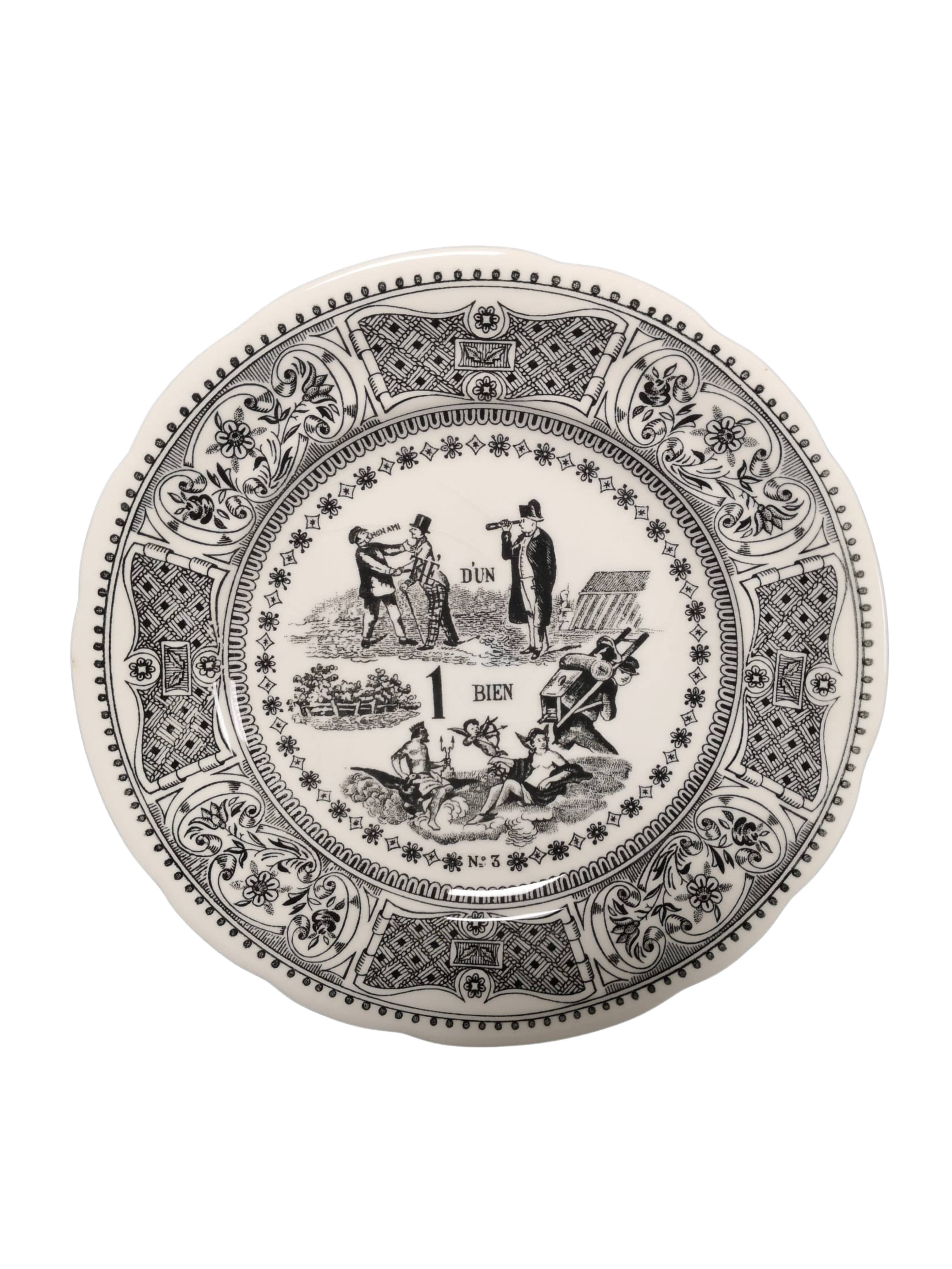 Set of 6 porcelain plates Rébus Gien