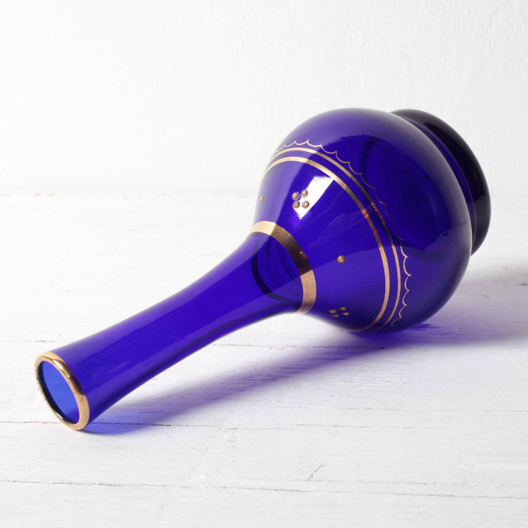 Mid-Century Cobalt Blue Art Glass Vase / Afors Glasbruk / Sweden / 1970s