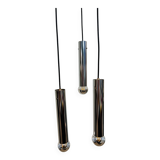 3-Light Tubular Chrome Cascade Pendant Light