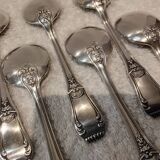 12 silver-plated ice cream scoops, goldsmith Boulenger Regence Berry