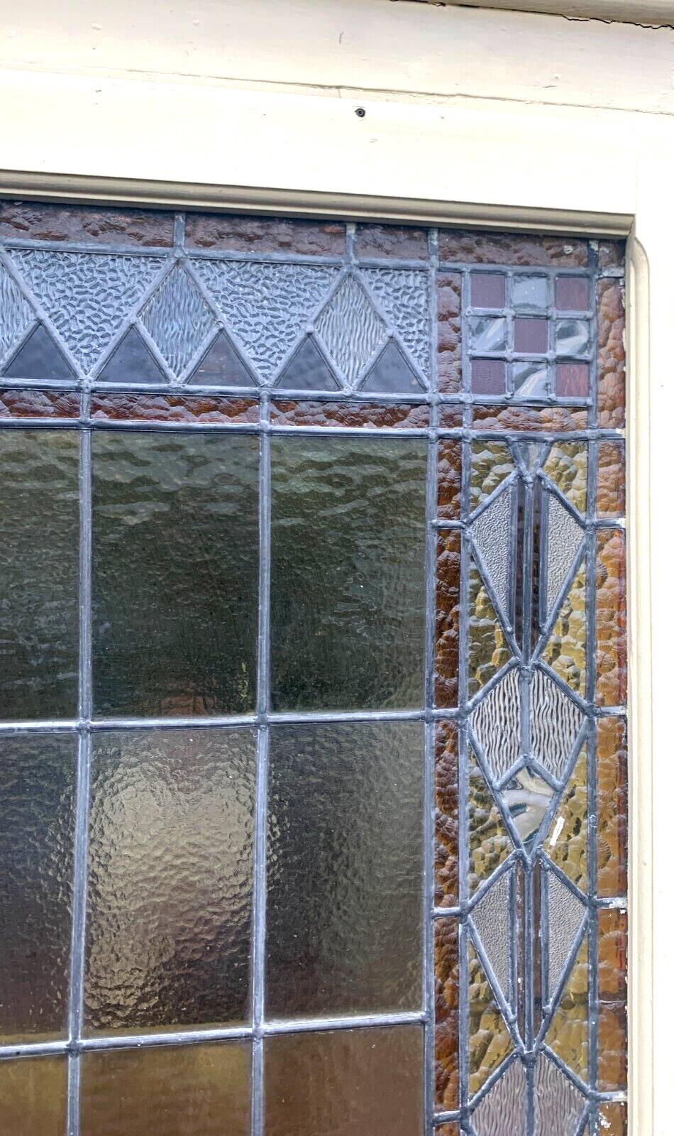 20th century Art Deco stained glass panel