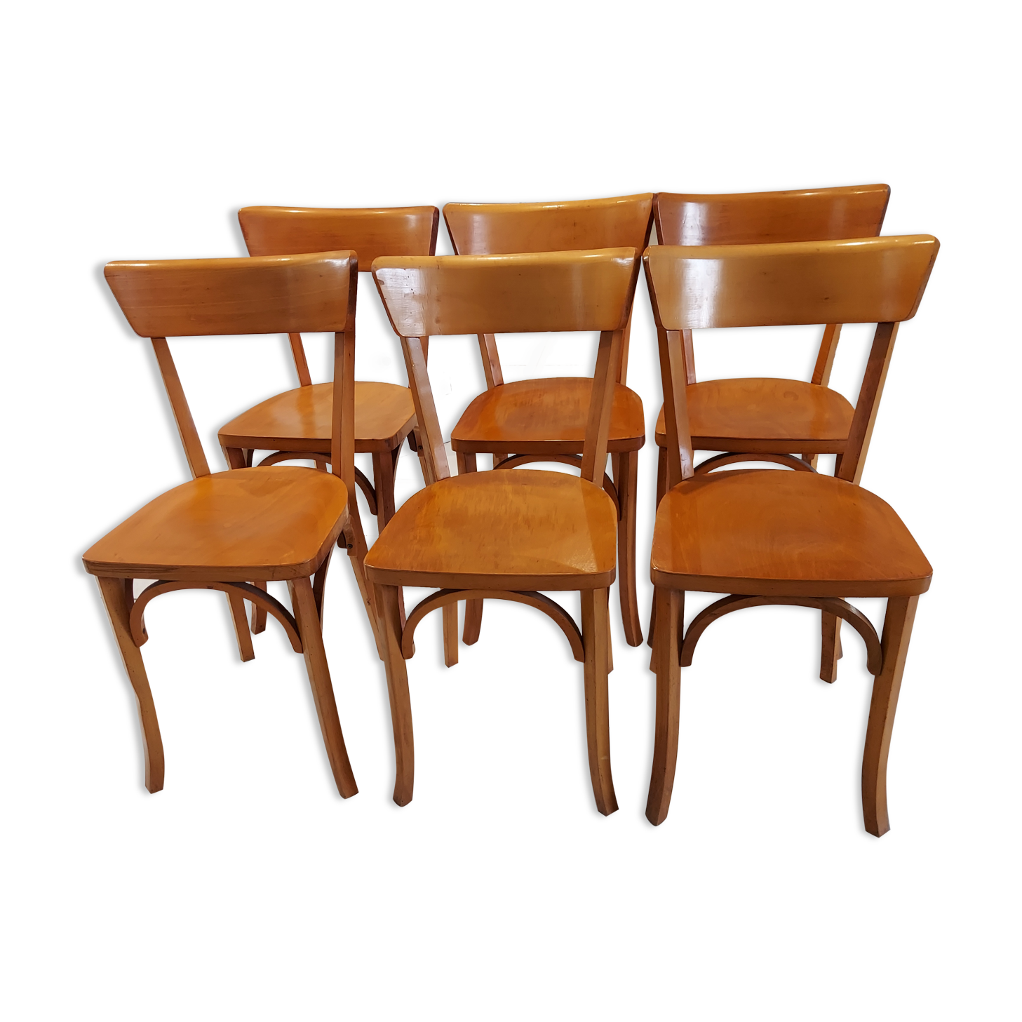 Suite of 6 chairs of Vintage Bistrot 1960s