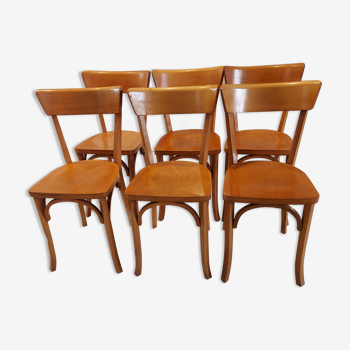 Suite of 6 chairs of Vintage Bistrot 1960s