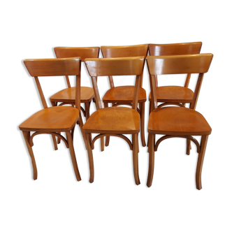 Suite of 6 chairs of Vintage Bistrot 1960s