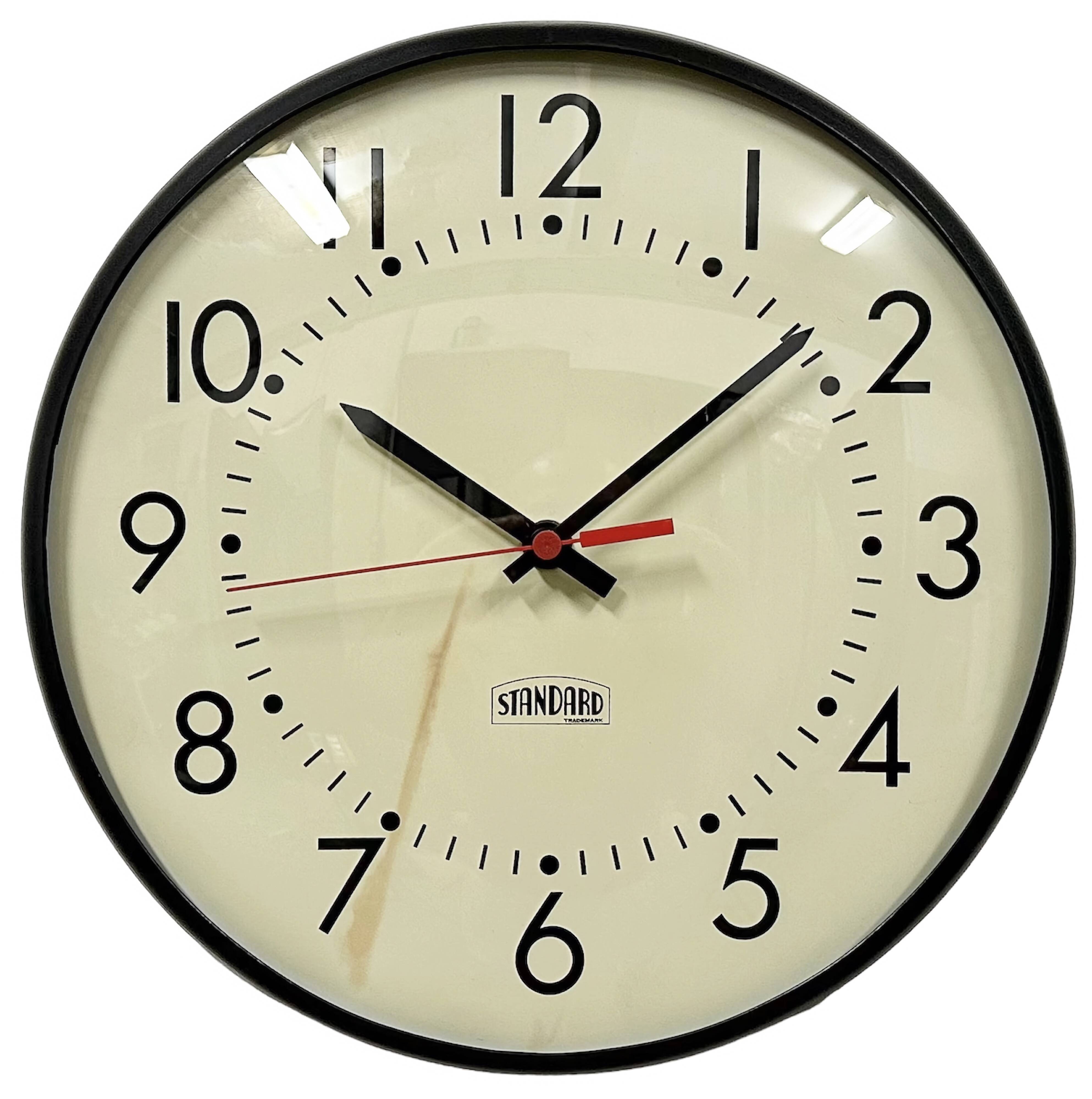 Vintage school wall clock from standard electric, 1980s